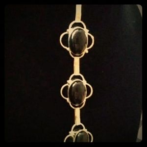 Black Onyx 925 Sterling Silver Vintage Bracelet